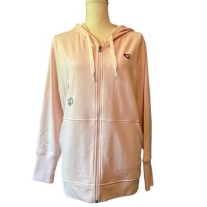 Bob’s Skechers Light Pink Zip-Up Hoodie With Dog Paws Size Medium